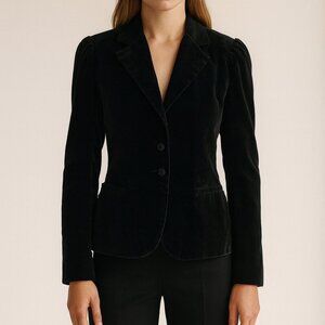 Vintage Y2K Black Velvet Gap Blazer Sz 8
